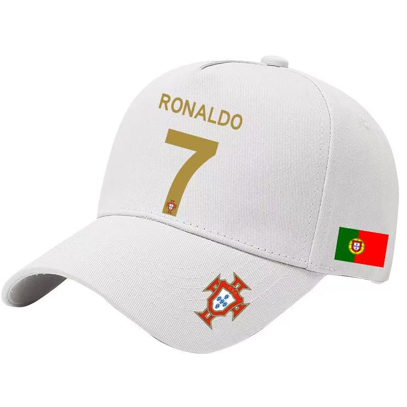 Hat-Portugal C Ronaldo 7-Ball Cap-White
