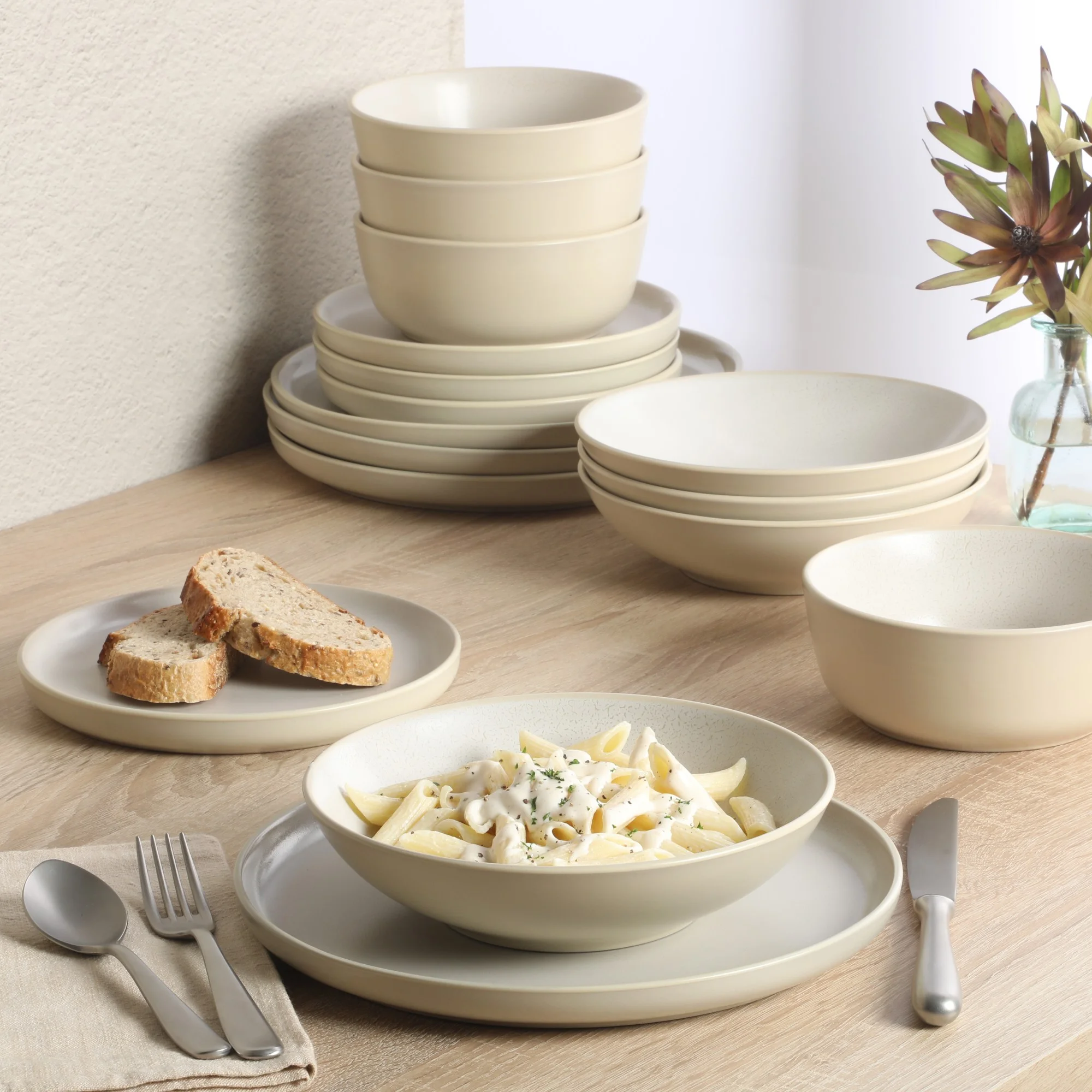 Gibson Elite Tribeca Loft 16-Piece Dinnerware Set - Service for 4 - Matte Blue