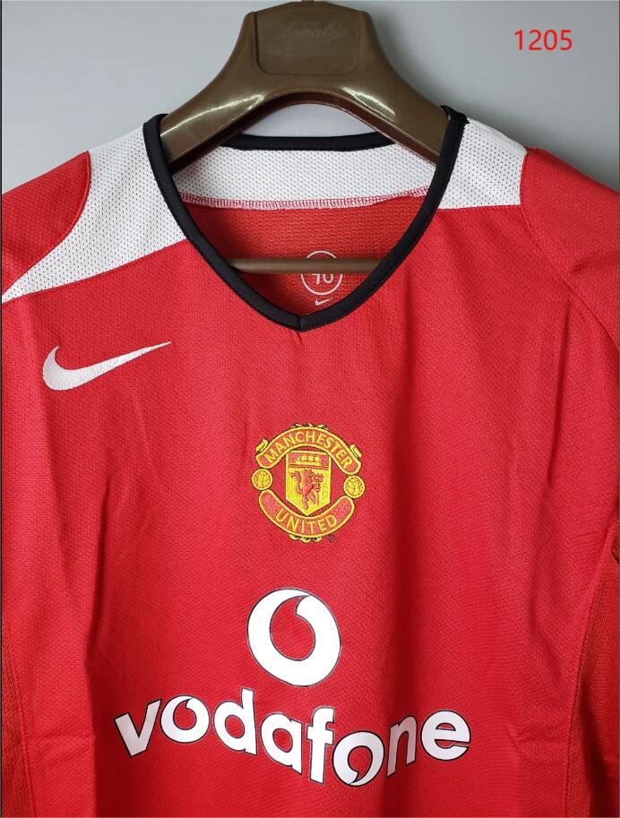2005 Manchester United Red Retro Long Sleeve Jersey-Fans