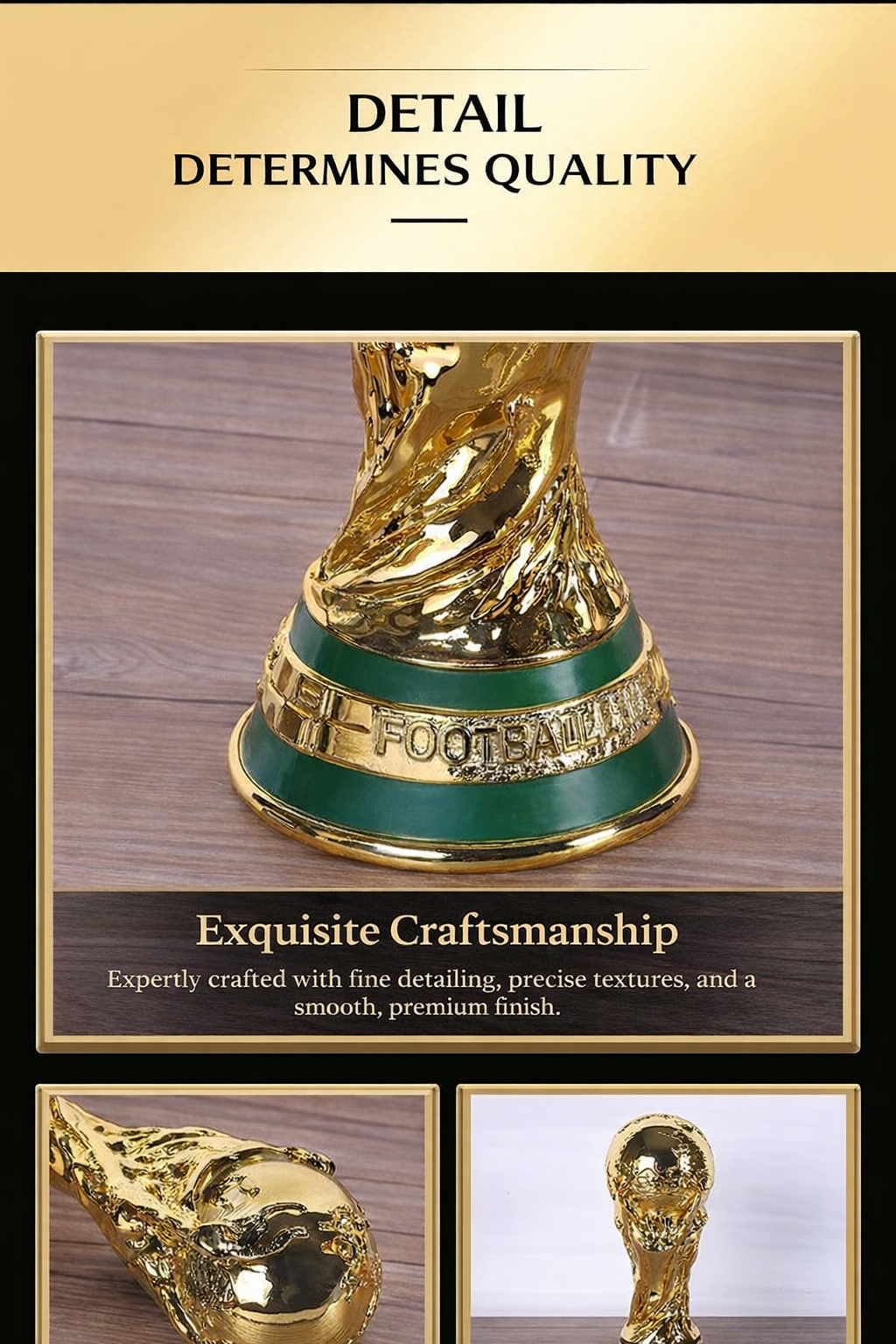 2026 World Cup 150mm 3D trophy replica with base (solid)