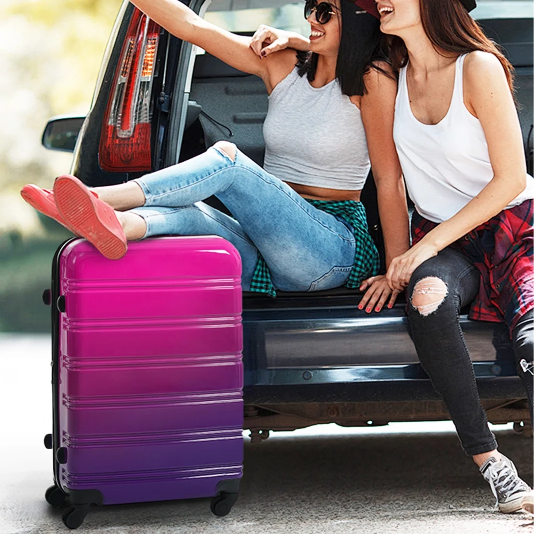 Luggage Sets 3 Piece, Hardside Expandable Ultra Durable PC Lightweight Carry On, Travel Suitcase Set with TSA Lock Spinner Wheels, Multicolor Purple