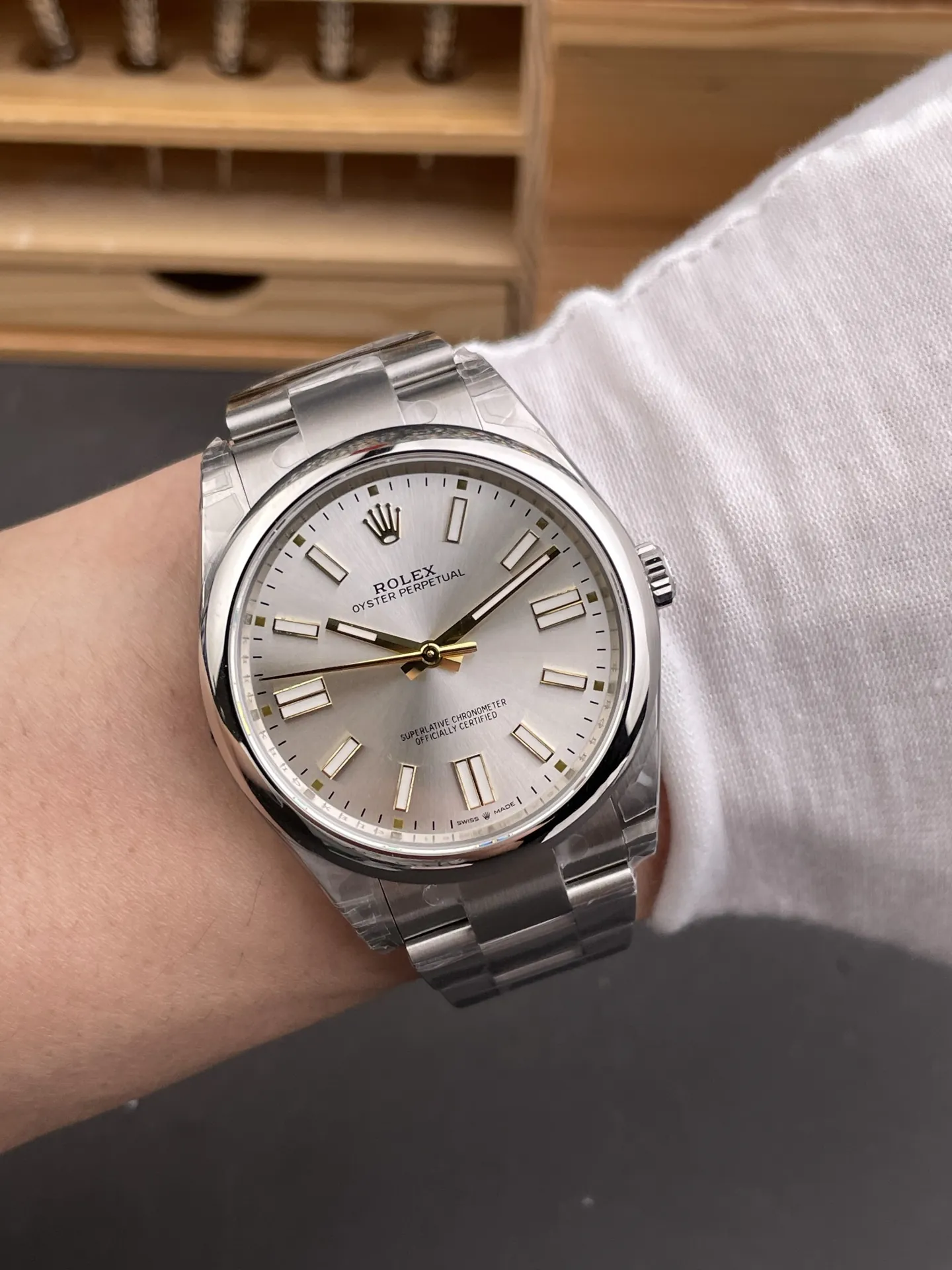 Rolex Oyster Perpetual Silver 41mm