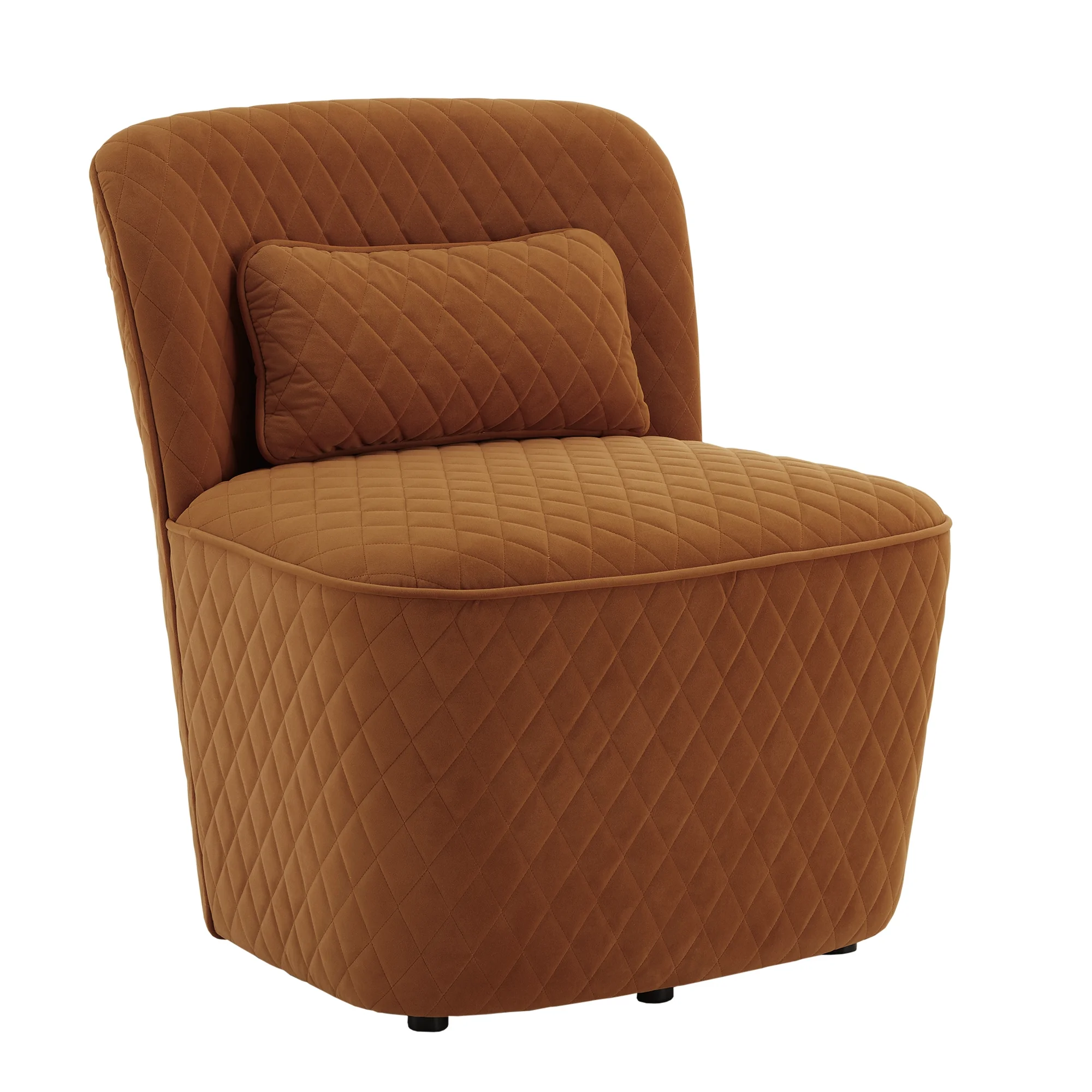 Weston Home Milner Quilted Diamond Fabric Accent Chair, Orange