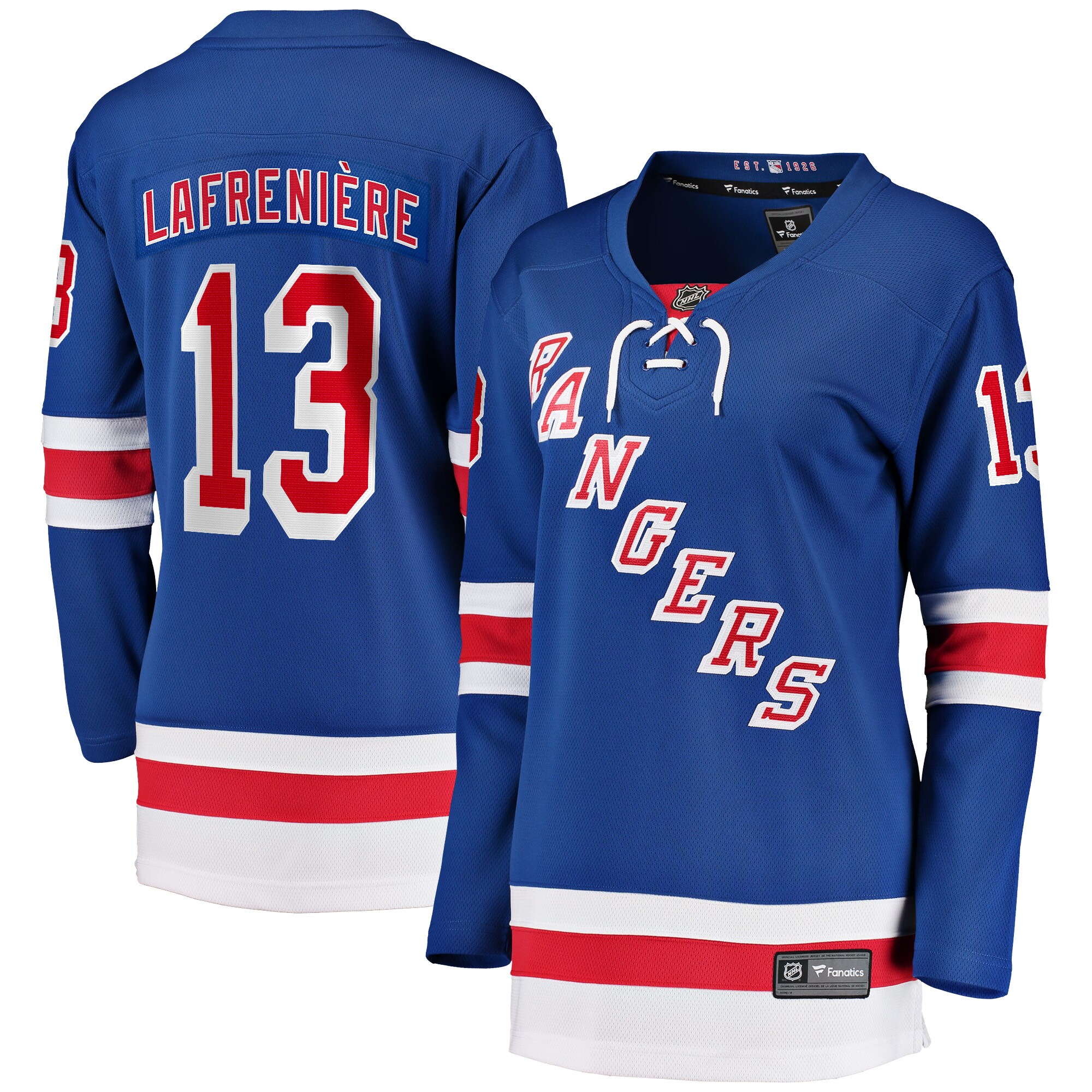 Alexis LafreniÃ ̈re New York Rangers Fanatics Women’s Breakaway   Jersey – Blue