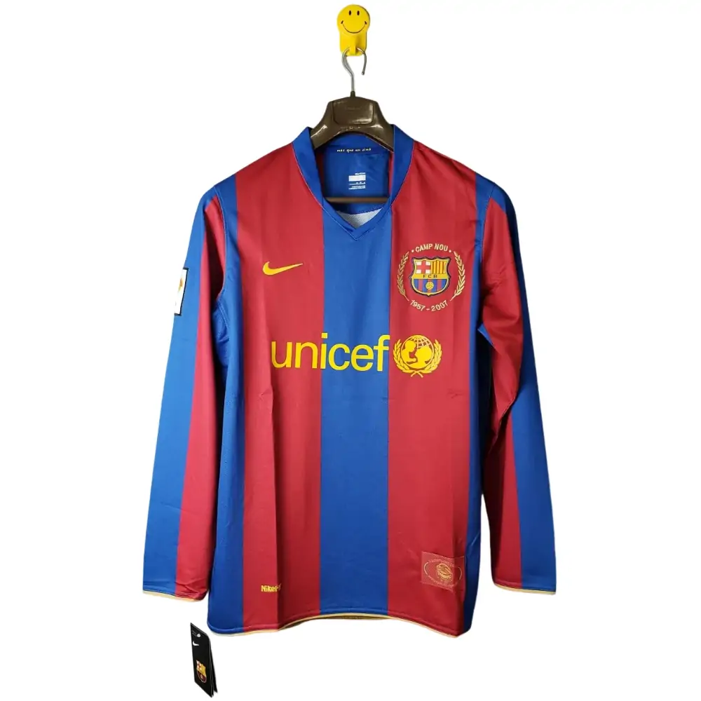 2007/08 Barcelona Home Long Sleeve Retro Jersey - Fans Edition
