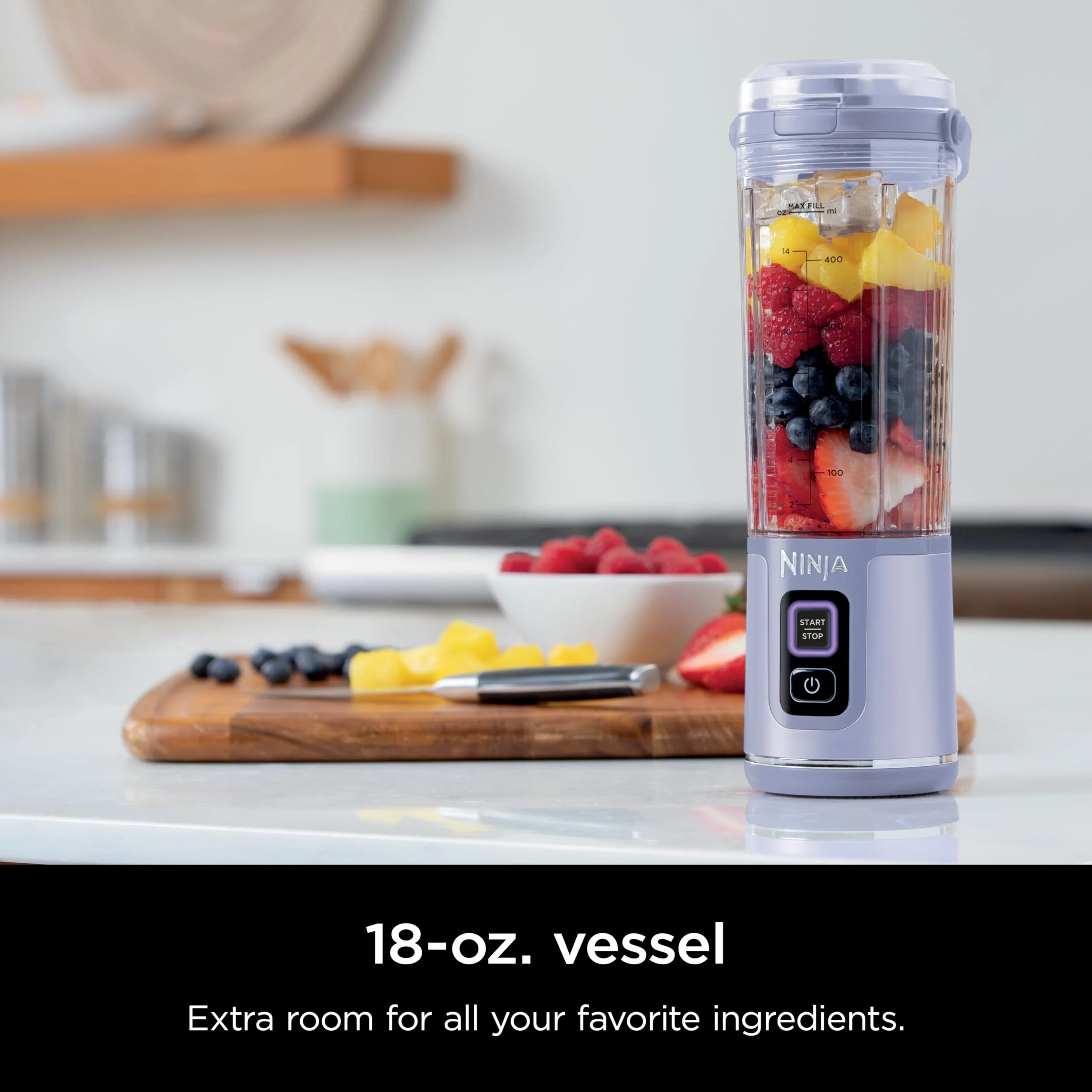 Ninja Blast Portable Blender, Cordless, 18oz. Vessel, Personal Blender for Shakes & Smoothies, BPA Free, Leakproof Lid & Sip Spout, USB-C Rechargeable, Dishwasher Safe Parts, Metallic Purple,