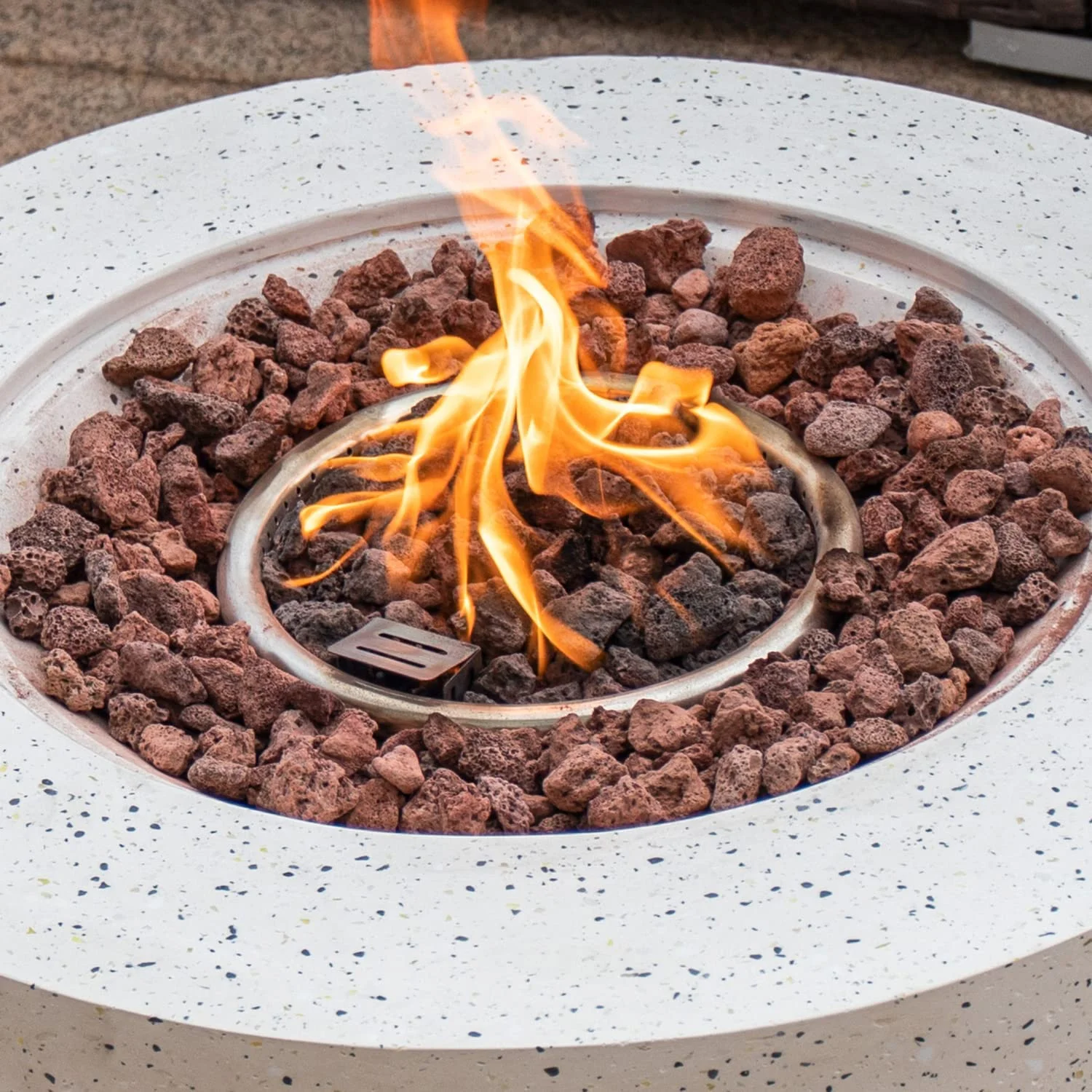 COSIEST 40,000 BTU Outdoor Camping Bonfire 28-inch Round Propane Fire Pit Table Set with Stainless steel