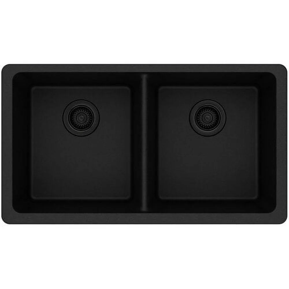 Elkay ELGU3322 White Granite Composite 33in Rectangle Double Bowl Undermount Sink