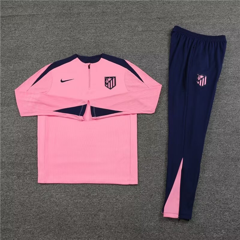 2024/25 Atletico Madrid Half Pull Training Jersey Pink 1:1 Thai Quality Set
