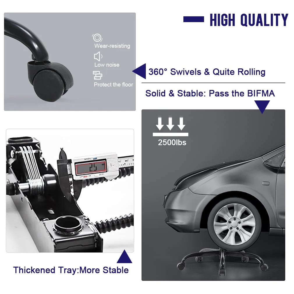 High-Back Gaming Chair PC Office Chair Computer Racing Chair PU Desk Task Chair Ergonomic Executive Swivel Rolling Chair with Lumbar Support for Back Pain Women, Men (WHITE)