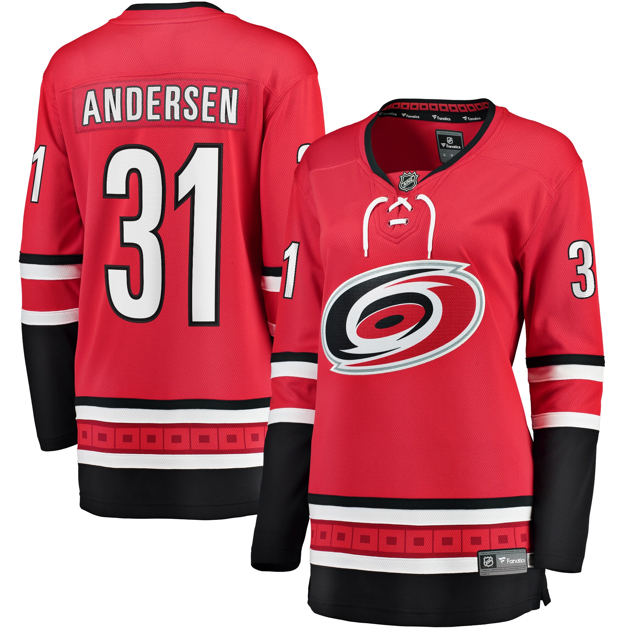 Frederik Andersen Carolina Hurricanes Fanatics Women’s Alternate Breakaway   Jersey – Red