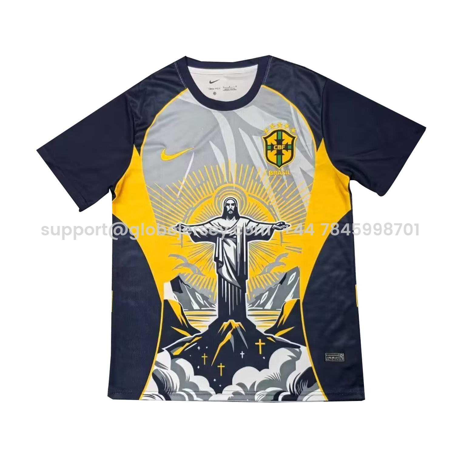 Brazil 25-26 Jesus Yellow And Black Jersey - Fans Version