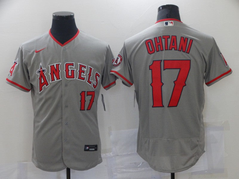 Men's Los Angeles Angels Shohei Ohtani #17 Gray Sewn Player Jersey