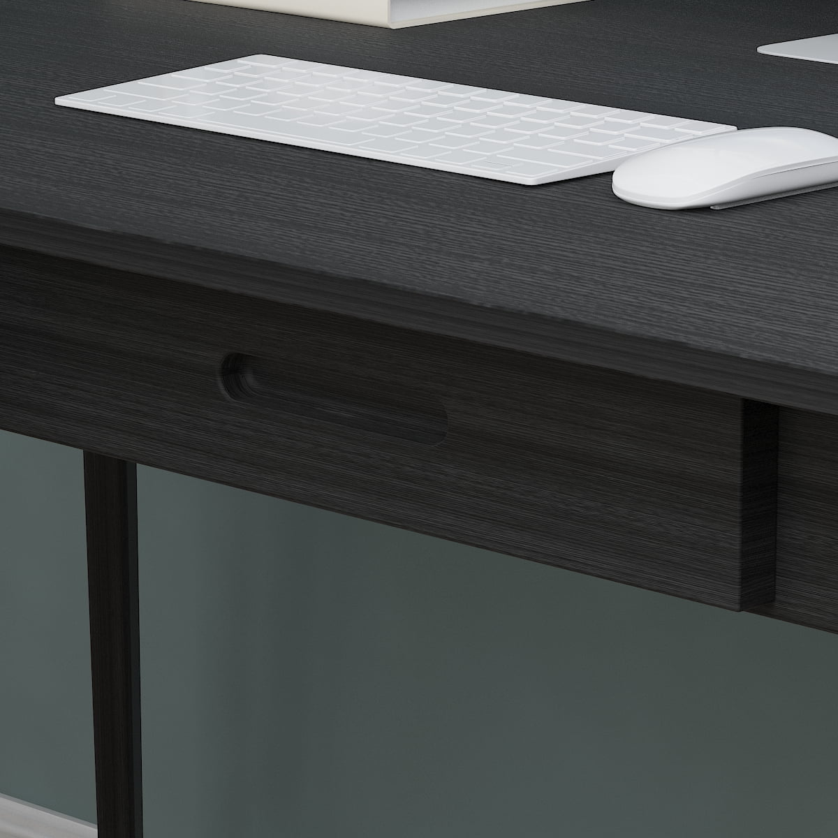 MONSLIPA Industrial Modern Wooden Desk with Storage Drawers, Office Computer Desk and Home Office Desk with Sturdy Wood Legs, 47