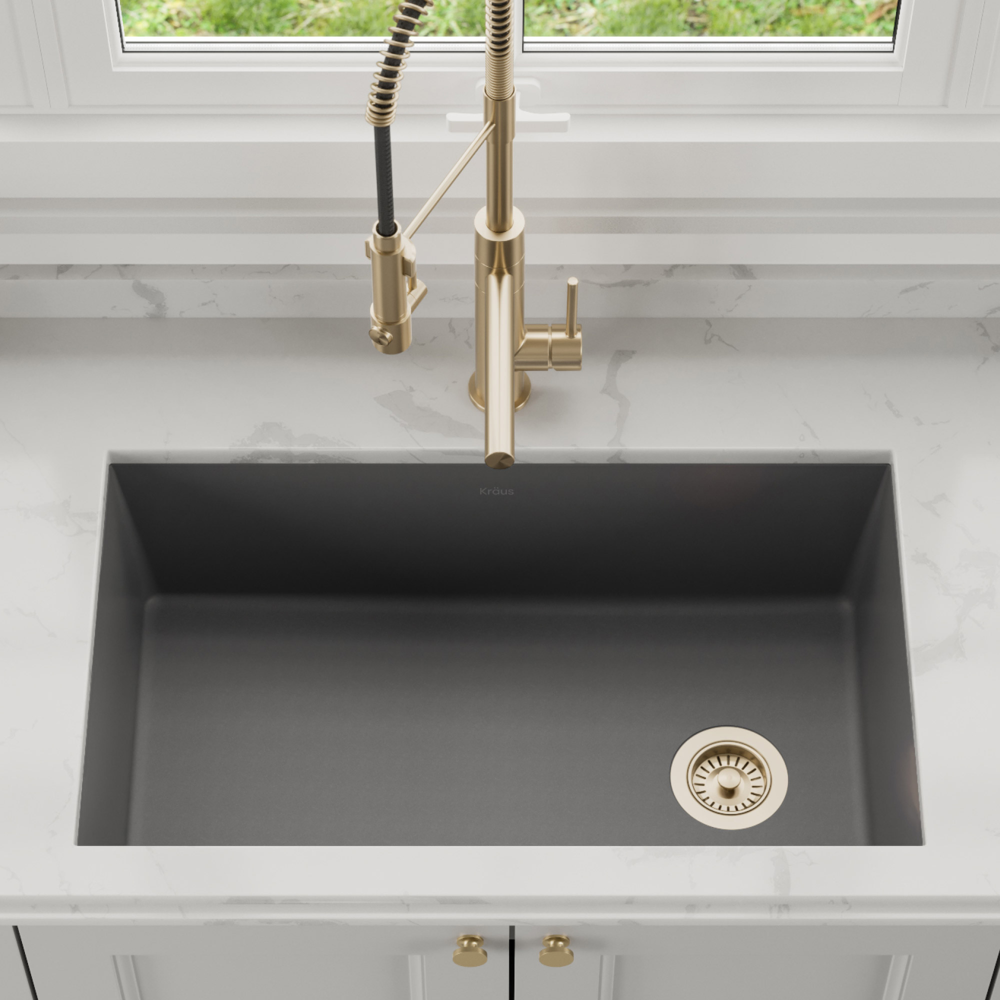 KRAUS 32' Undermount Single Bowl Granite Composite Kitchen Sink