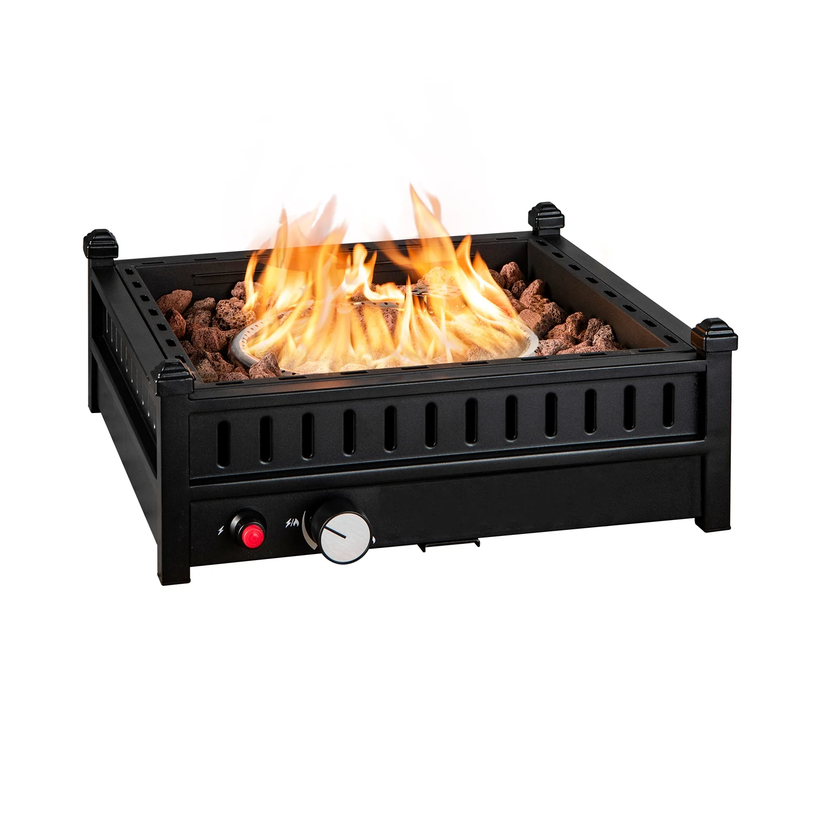 Costway Portable Tabletop Fire Bowl 40,000 BTU Propane Firepit fit Umbrella Holes Table