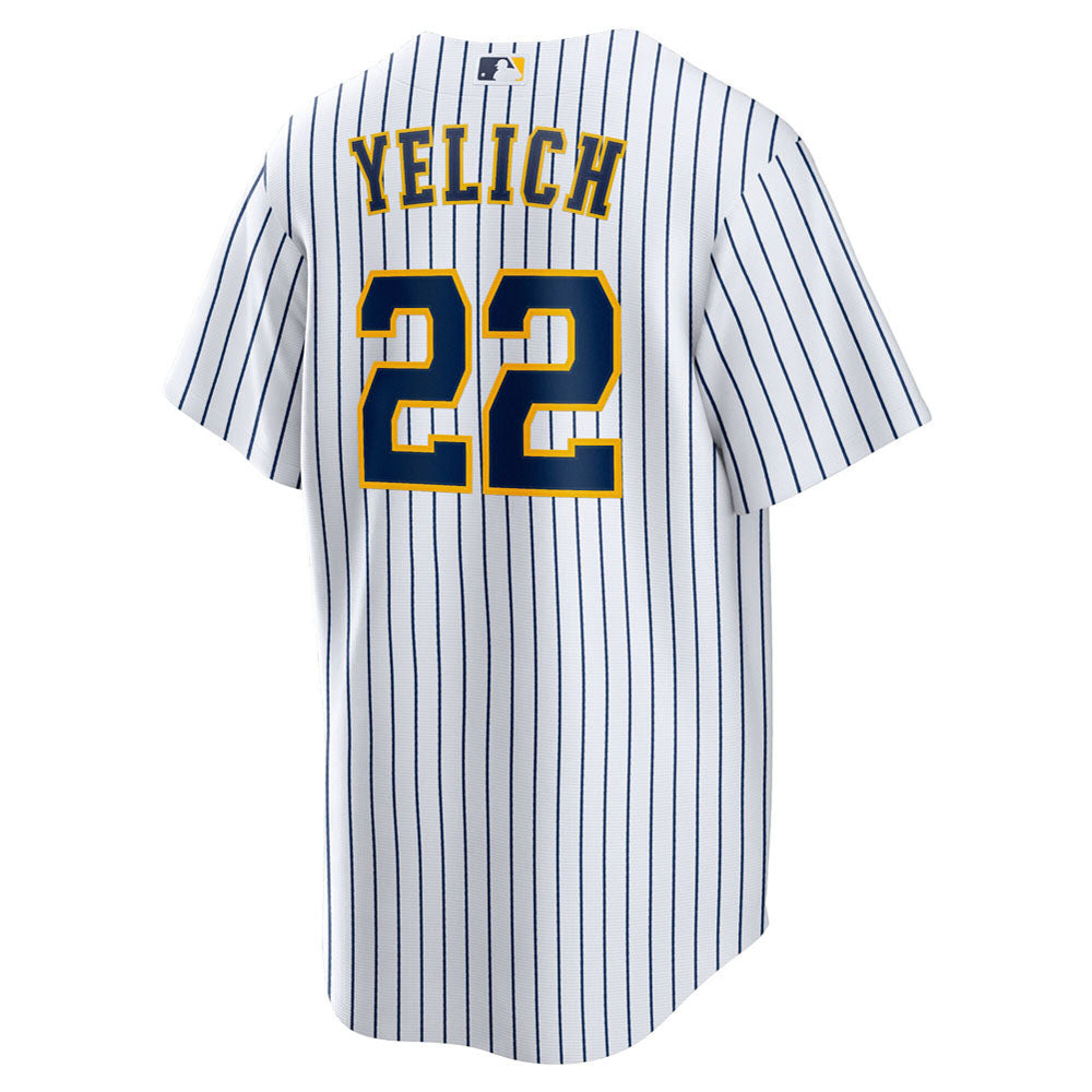 Men's Milwaukee Brewers Christian Yelich Alternate Player Jersey - White