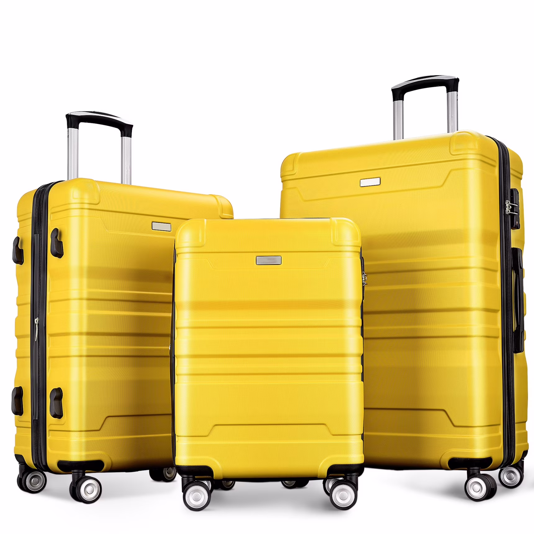 Luggage Suitcase 3 Piece Sets, New Model Expandable ABS Hardshell Luggage, Lightweight Carry-on Suitcase Sets with Spinner Wheels & TSA Lock, 20''/ 24''/ 28'', Blue Gray