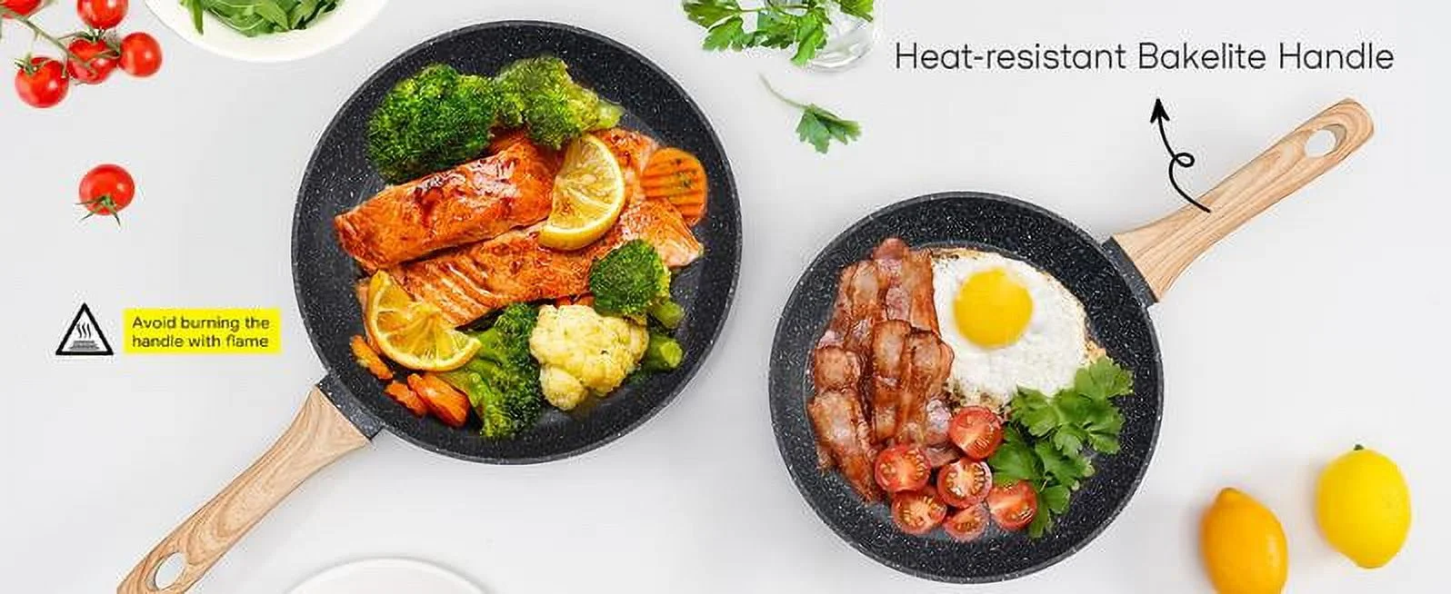 12pcs Pots and Pans Set Non Stick Kitchen Cookware Sets Induction Cookware Nonstick Granite Cooking Set with Frying Pans, Saucepans, Steamer