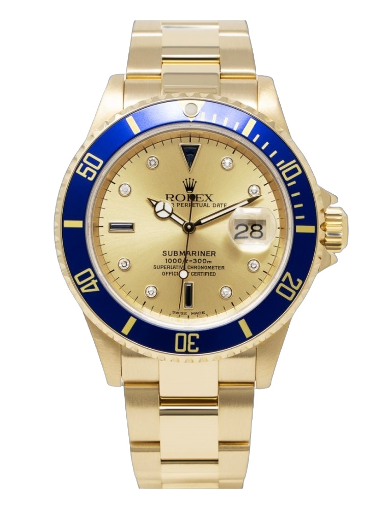 【Super Clone】Rolex Submariner 16618 Yellow Gold Champagne Dial 40mm Mens Replica Watch