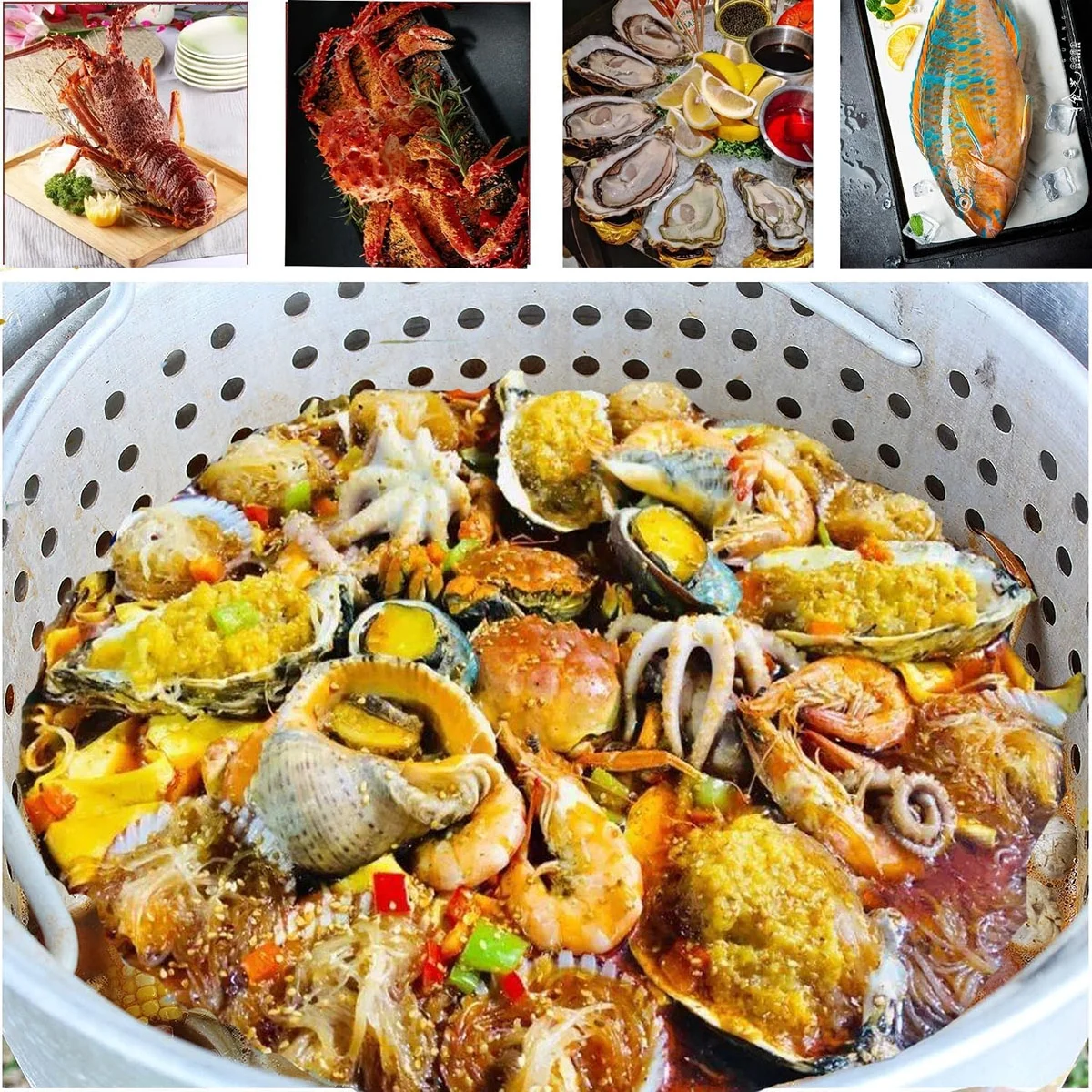 Danolapsi 100 Qt Turkey Deep Fryer Pot,Aluminum Seafood Boil Pot with Strainer & Burner Set Crafish Boiler,110000 BTU Propane Stove Burner with Stock Pot,Basket Lid, Outdoor Cooking Shrimp Crab Boiler
