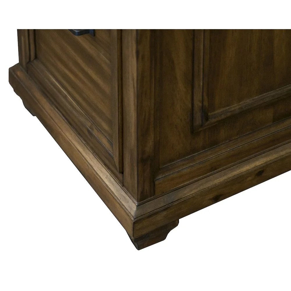 Martin Furniture Wood L-Desk Office Corner Desk Writing Table & Return in Brown
