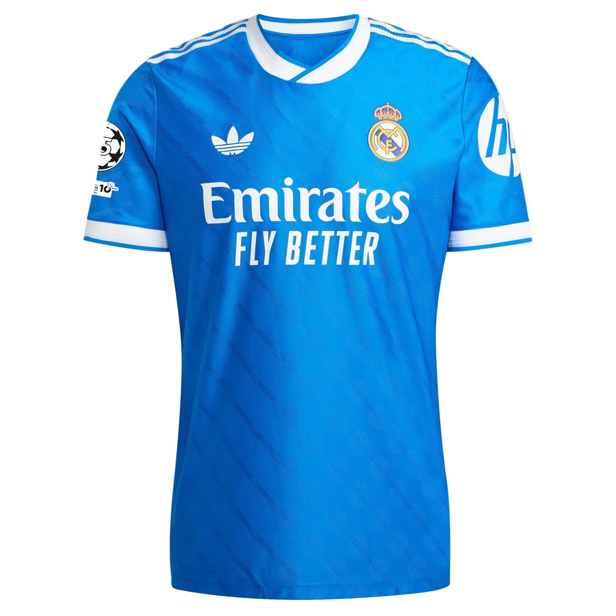 adidas Men's Kylian Mbappe Real Madrid 25/26 Authentic Third Jersey w/ Champions League Patches (Blue)
