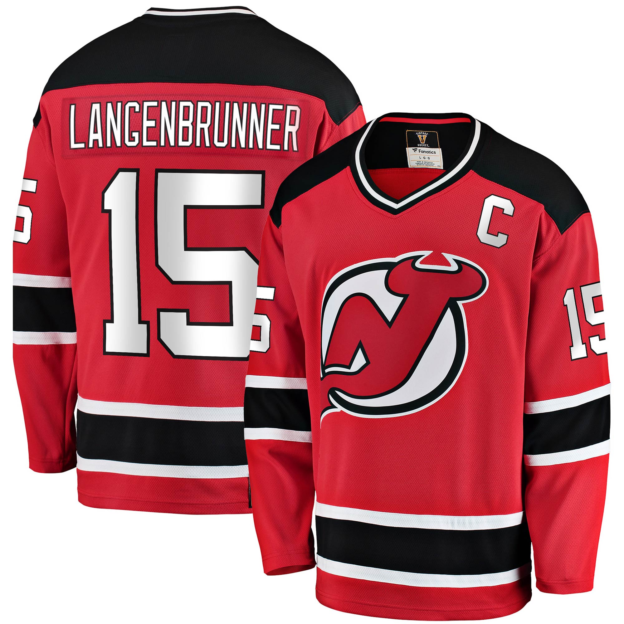 Jamie Langenbrunner New Jersey Devils Fanatics Premier Breakaway Retired   Jersey – Red
