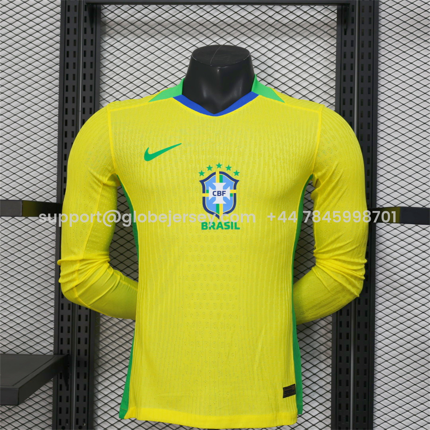 Brazil 2025 Women's Team Home Long Sleeves Jersey - Men's Player Version