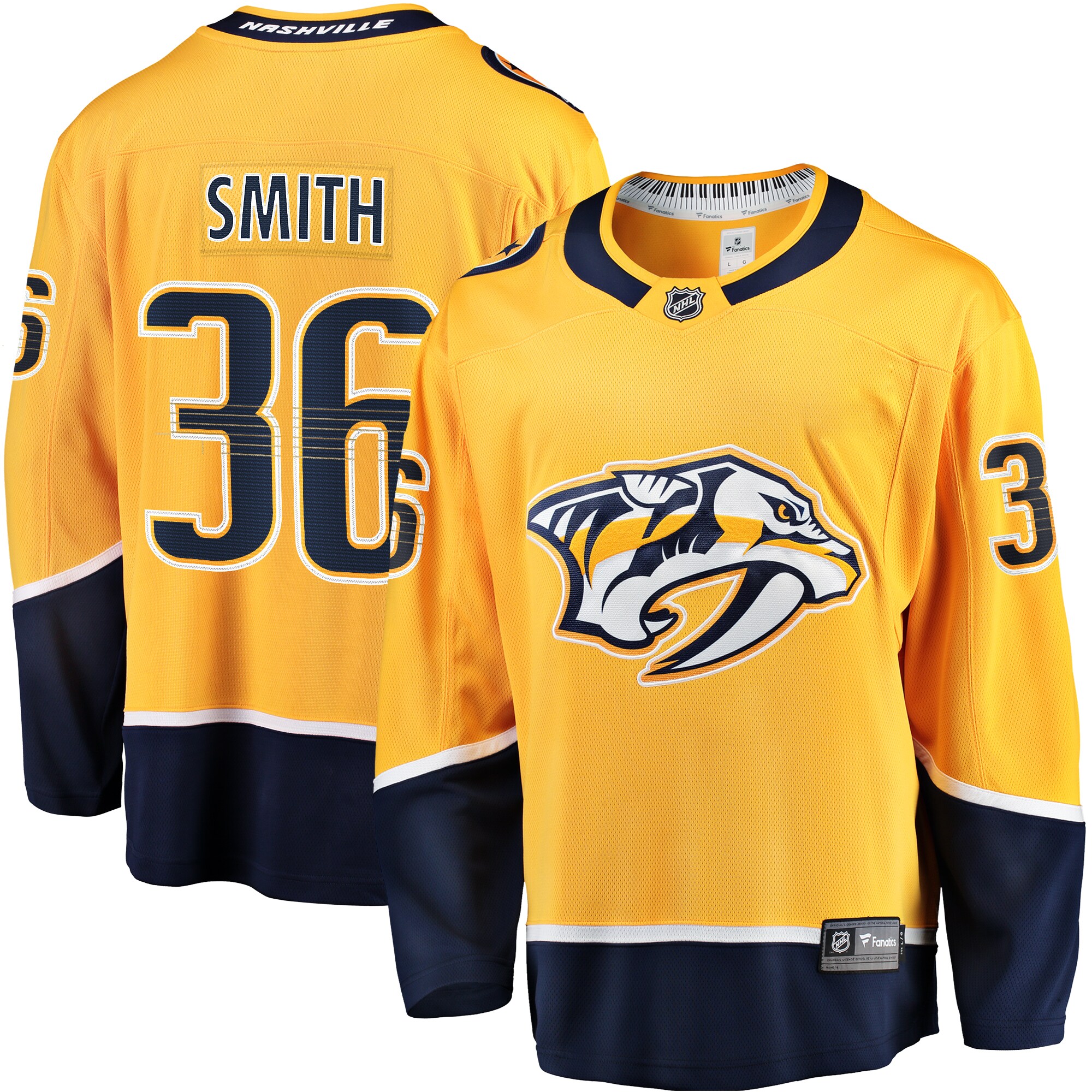 Cole Smith Nashville Predators Fanatics  Premier Breakaway   Jersey – Gold