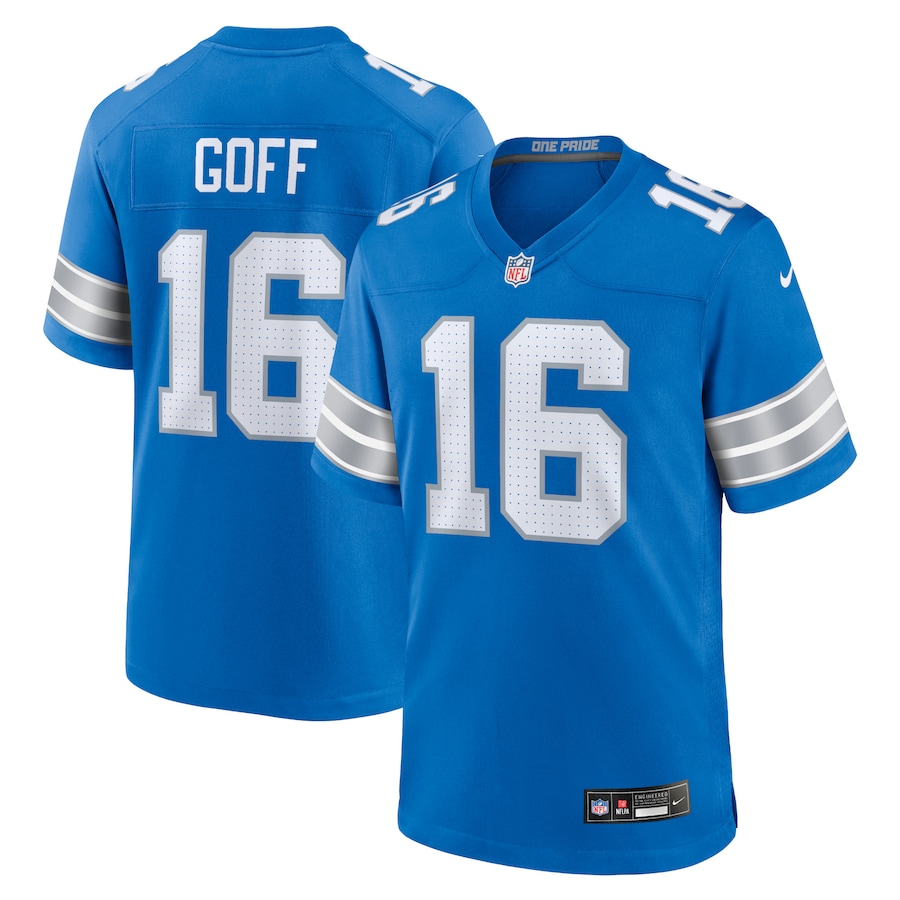 Detroit Lions Jared Goff Blue Game Jersey