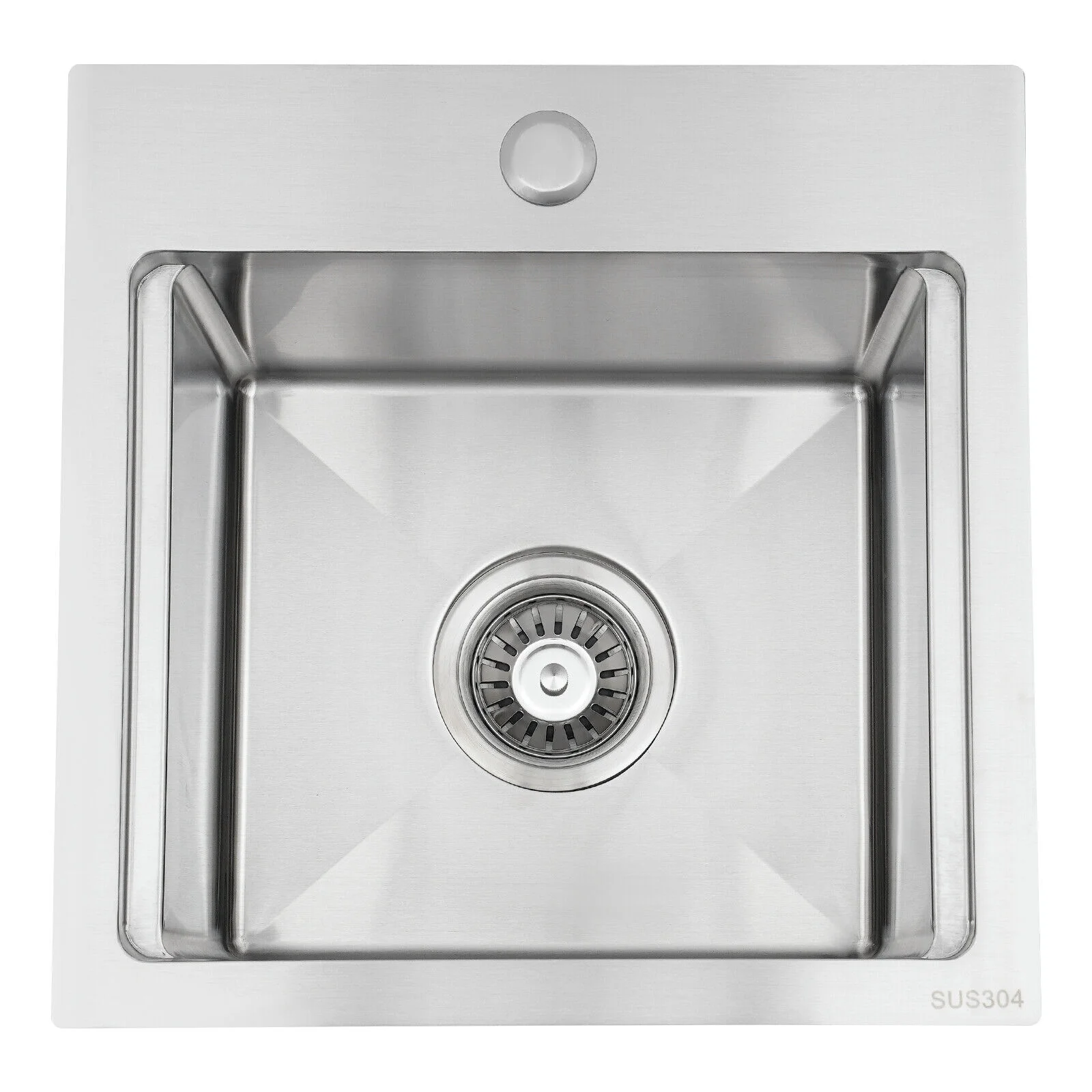 15 x 15 inch Stainless Steel Drop-in Bar Sink Topmount Kitchen Sink Single Bowl