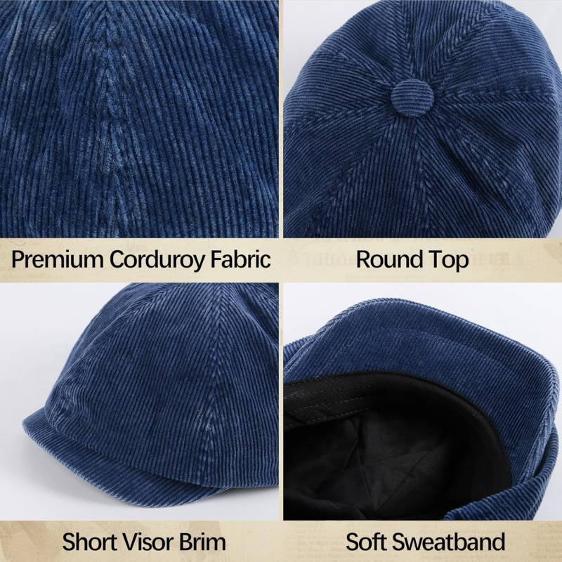 Women's Vintage Corduroy Newsboy Cap