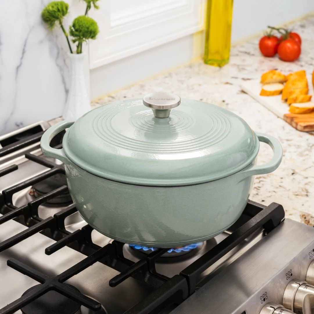 Lodge Cast Iron 6 Quart Enameled Dutch Oven, Indigo