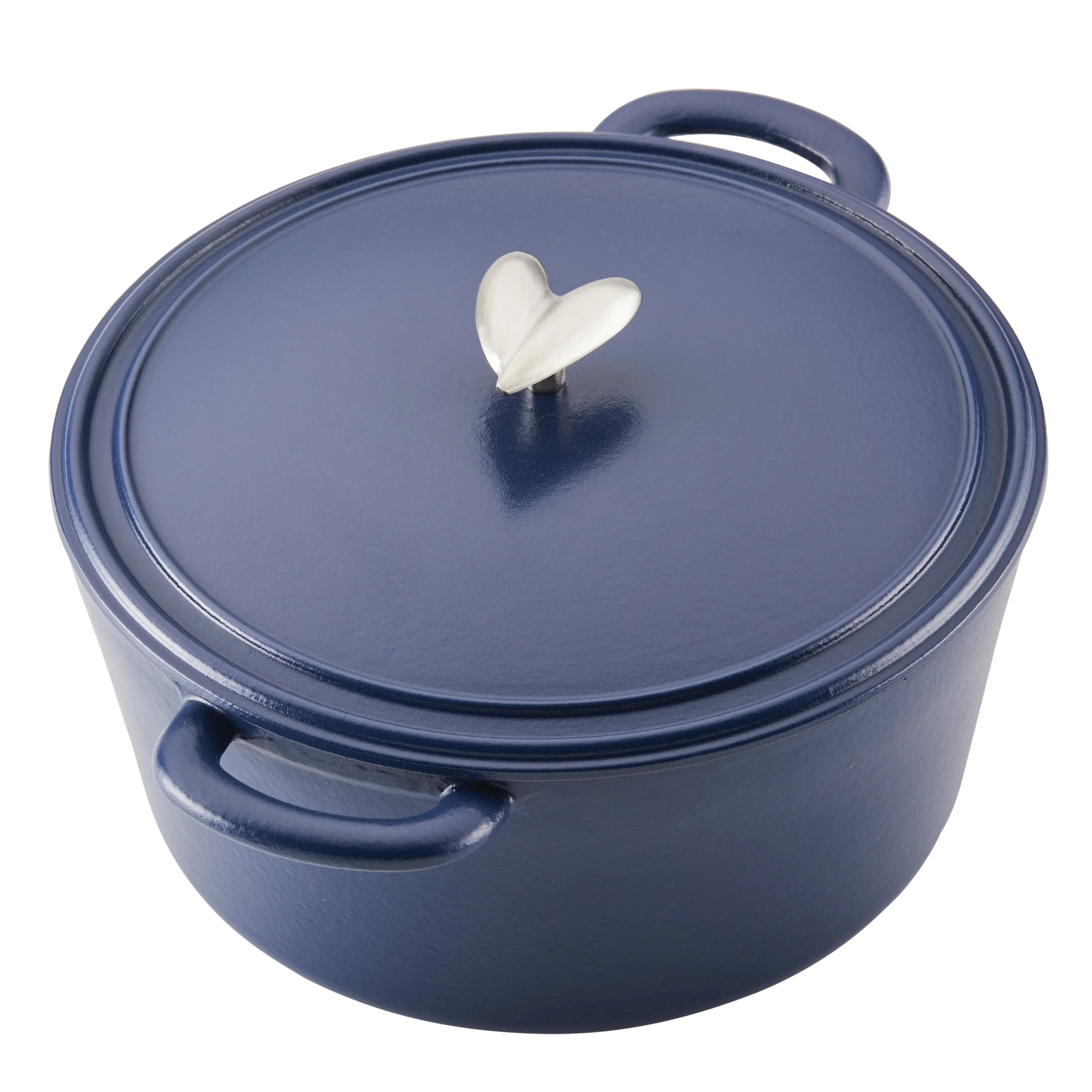 Ayesha Curry Enameled Cast Iron Dutch Oven with Lid, 6 Quart, Anchor Blue