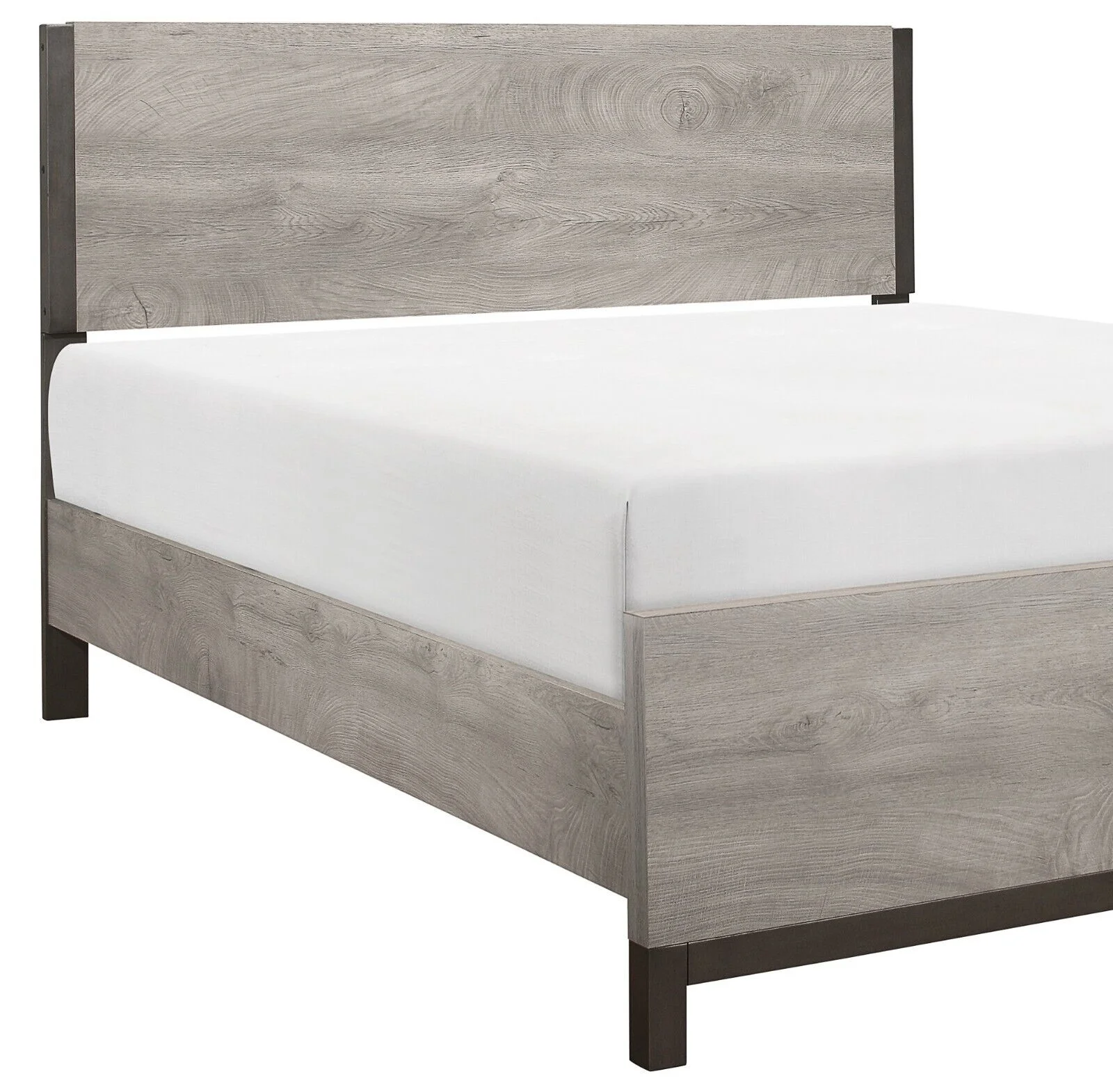 Modern Sleek Design 7pc Bedroom Set Eastern King Bed Two Nightstands LED Light Wall Panels Dresser Mirror Light Gray Finish