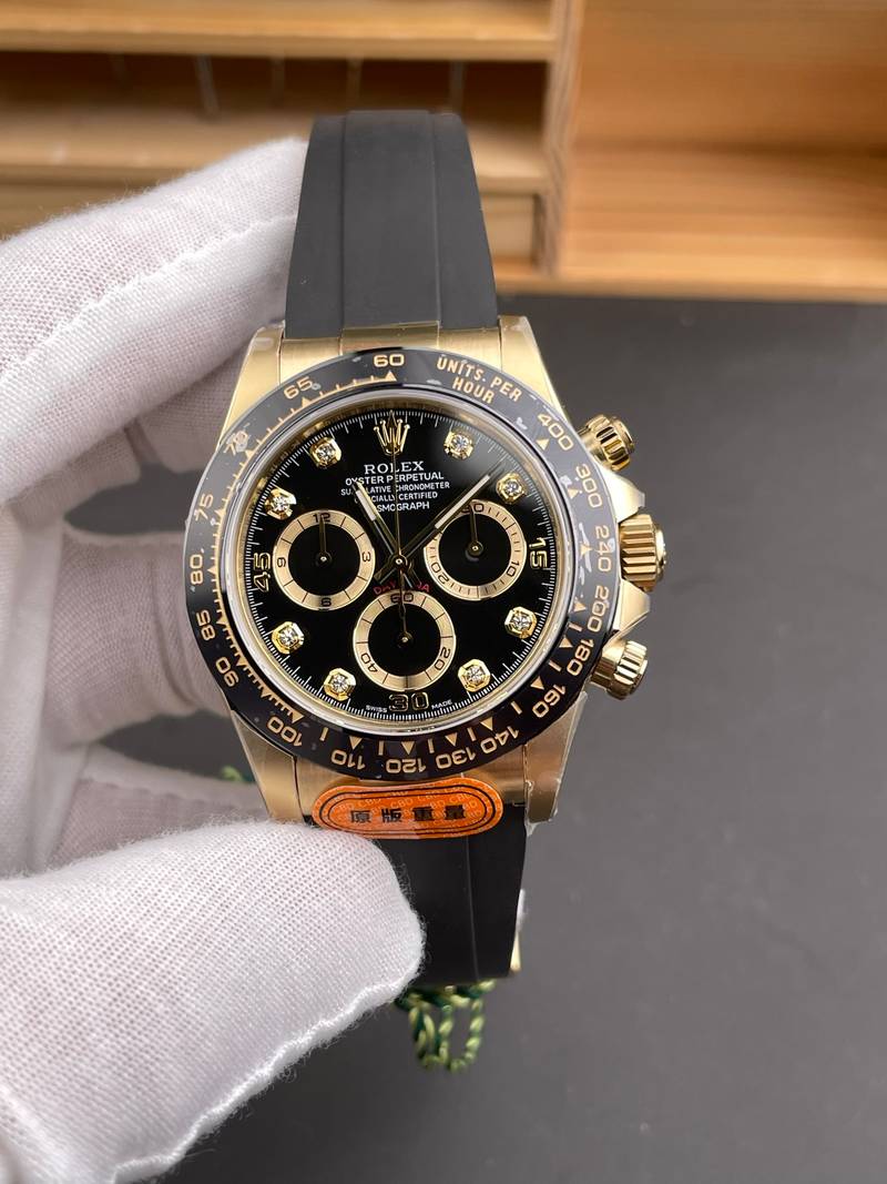 Rolex Daytona Black Diamond Gold Rubber
