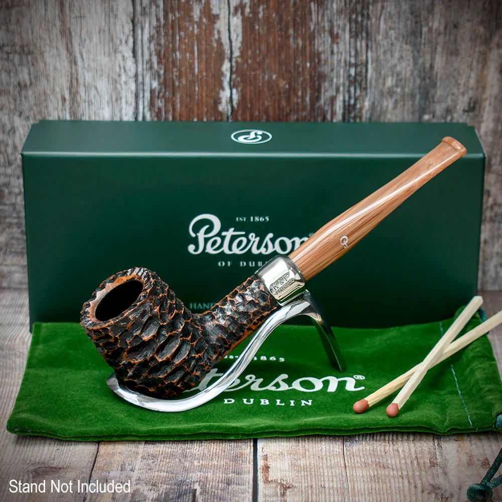 Peterson of Dublin Derry Rusticated Briar Smoking Pipe - Shape 06 - 9mm