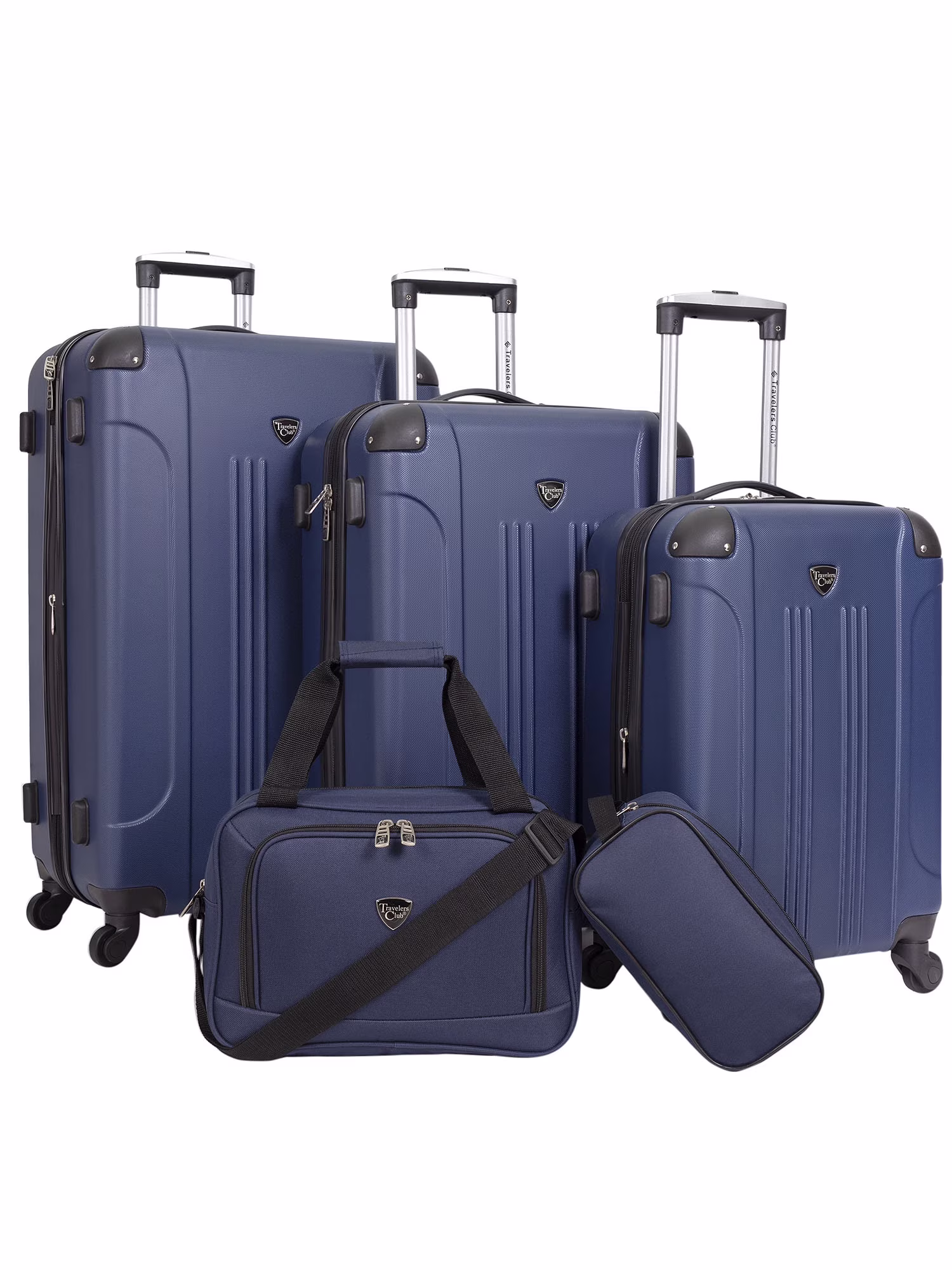 Travelers Club Chicago Plus 5pc Expandable Hardside Luggage Set, Black