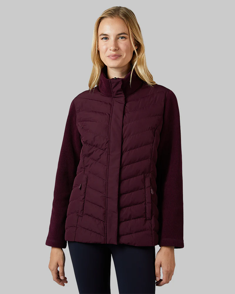 WOMEN'S MIXED MEDIA CHEVRON JACKET