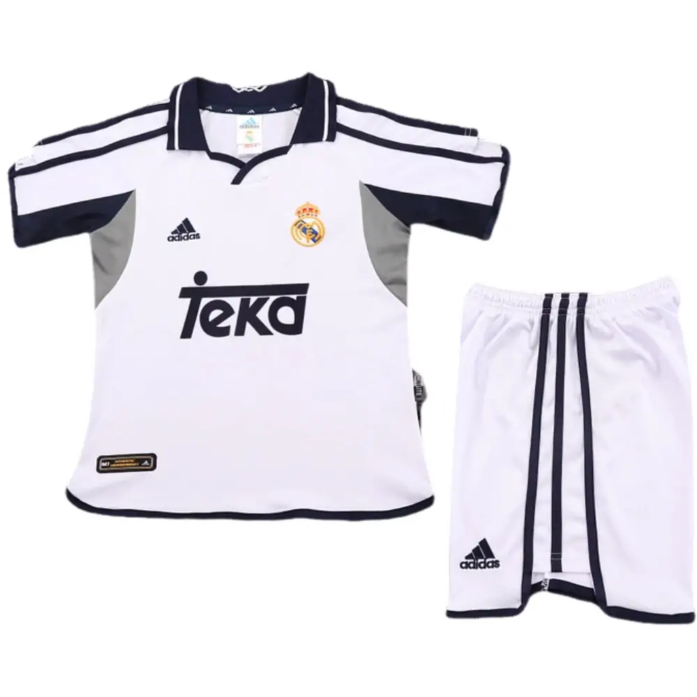 2000-01 Real Madrid Home Retro Children's Jersey Set - Fans Edition