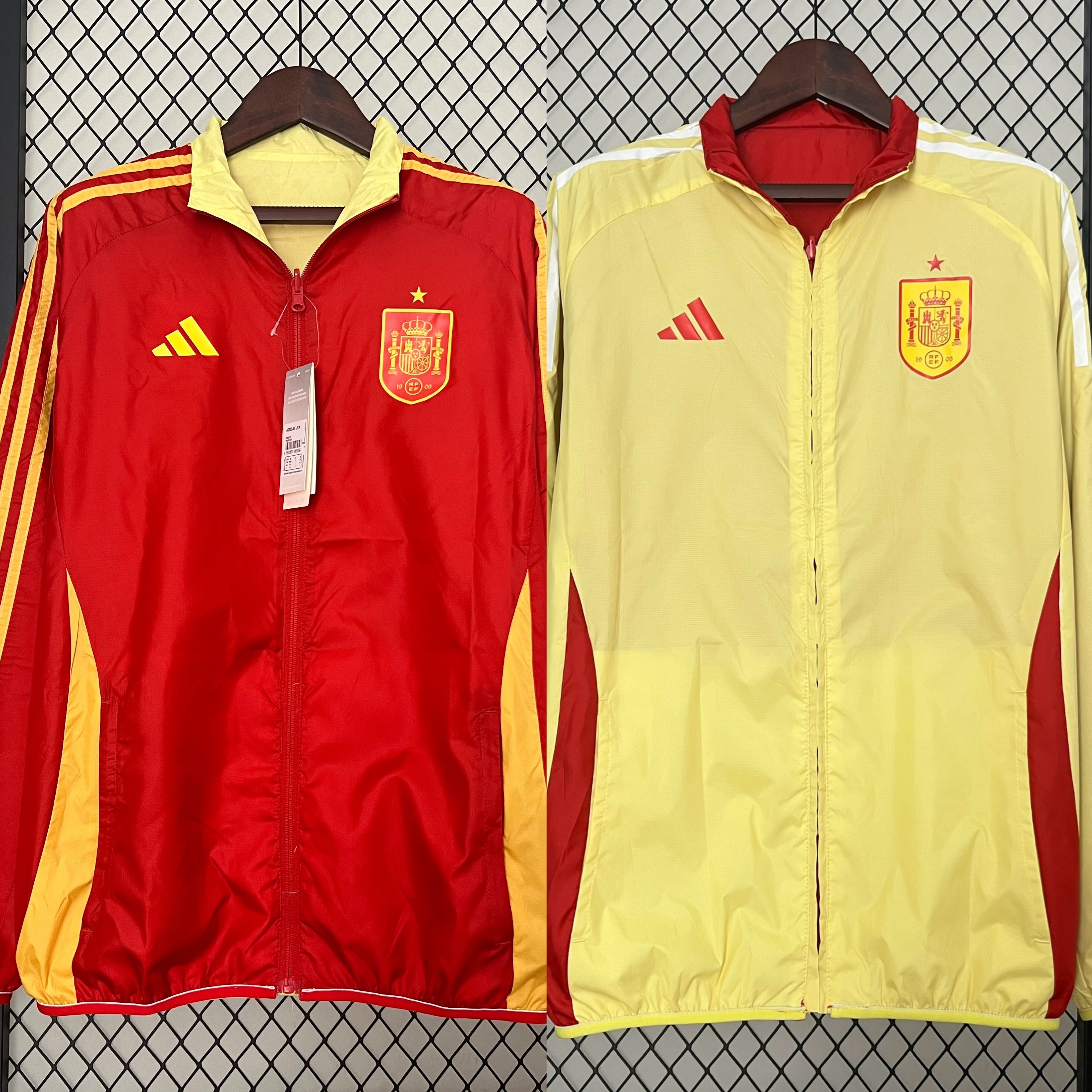 Spain 2024 Double Sided Reversible Windbreaker - Red & Yellow