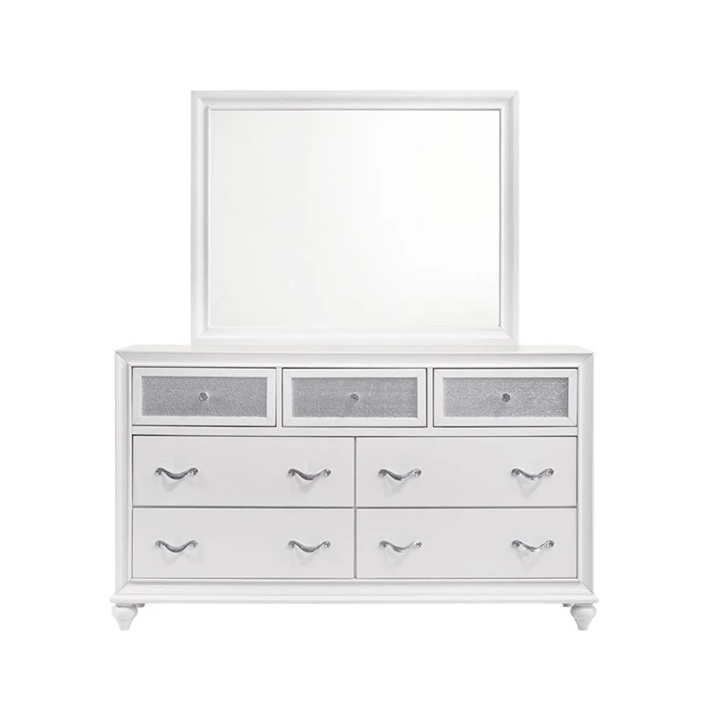 Maklaine 5-piece California King Panel Wood Bedroom Set White and Gray