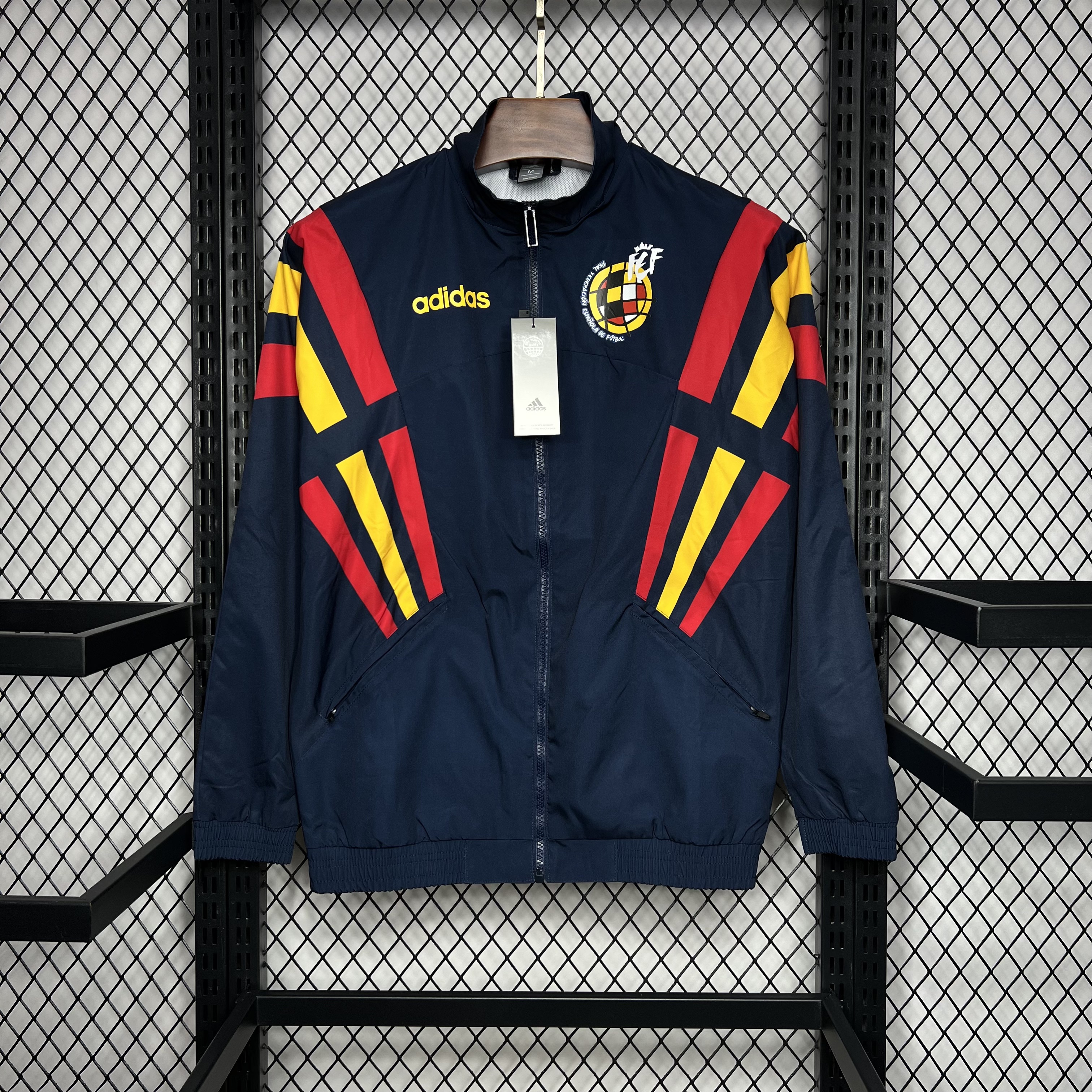 Spain 2024 Retro Style Player Windbreaker Jacket - Deep Blue