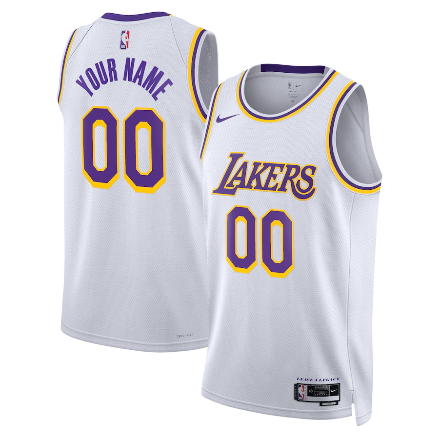 Unisex Los Angeles Lakers  White Swingman Custom Jersey - White