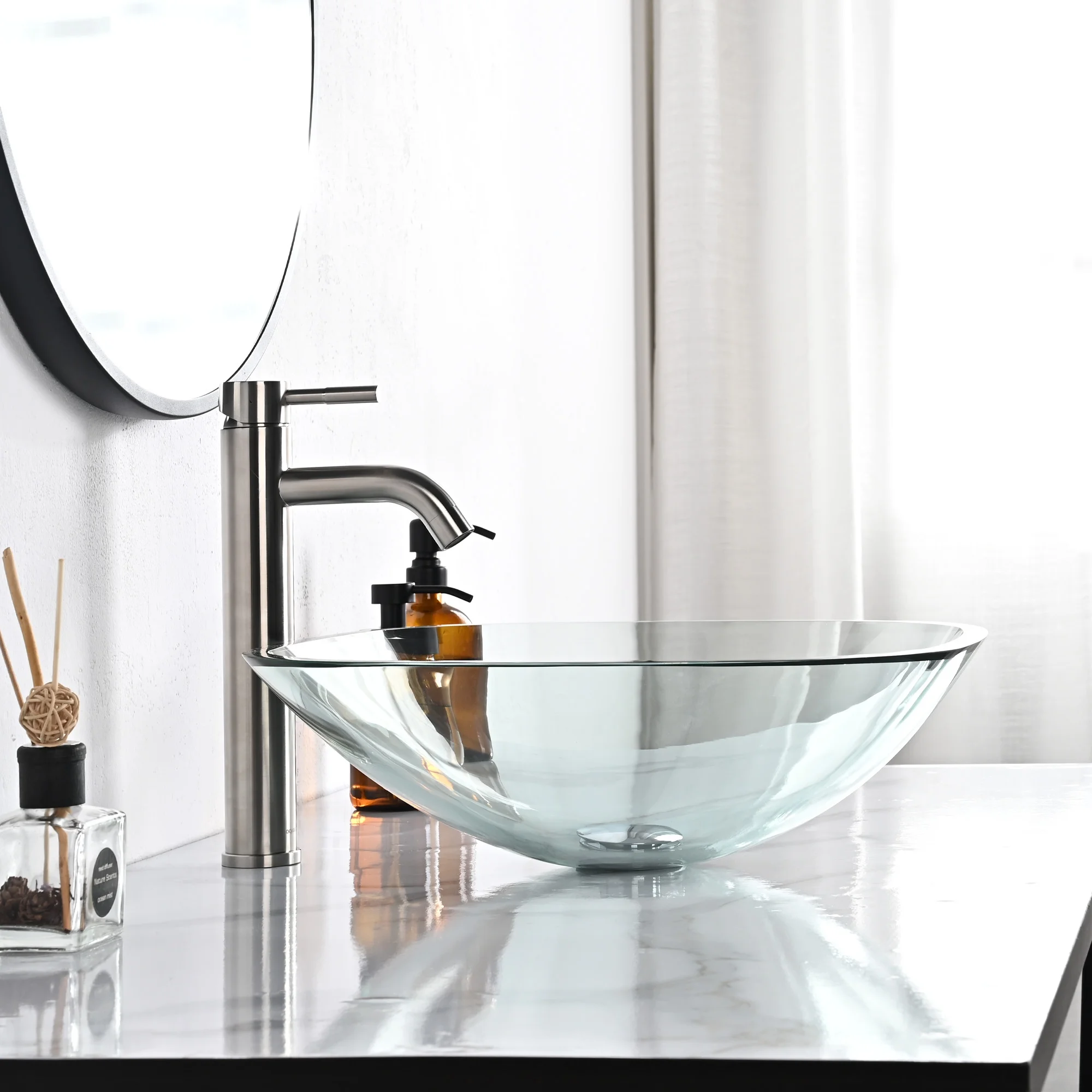 Aquaterior 2 Pack Square Tempered Glass Above Counter Vessel Bowl Vanity Sink