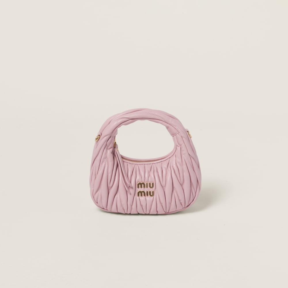 Wander matelassé nappa leather hobo mini-bag