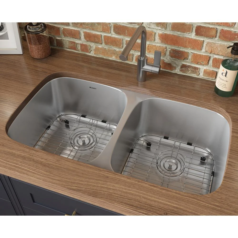 Ruvati 29-inch Undermount 50/50 Double Bowl 16 Gauge Kitchen Sink