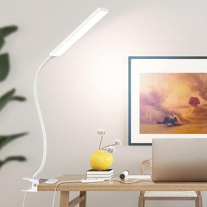 Clip on Light LED Desk Lamp with Eye-Caring LED Metal Clip