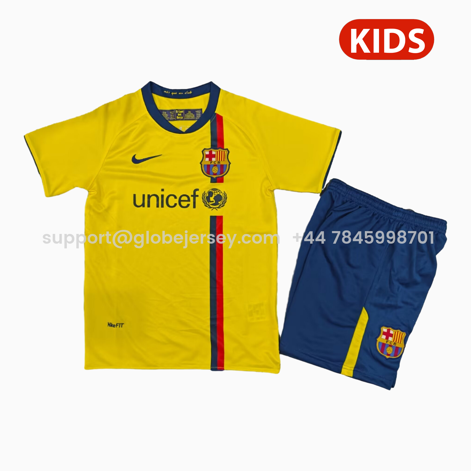 Retro Barcelona 2008-09 Away Kids Kit